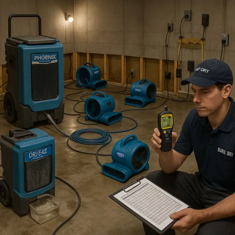 Structural Drying and Dehumidification process in Wade Hampton, SC